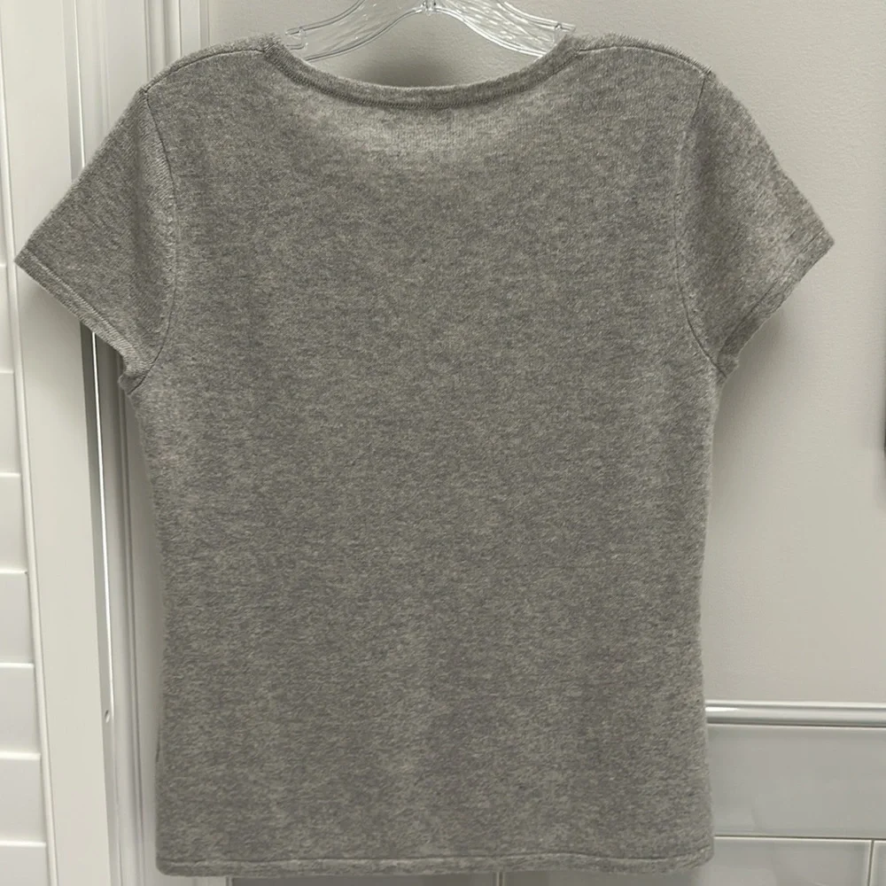 Garnet Hill cashmere Sz Small Short Sleeve baby tee cashmere perfect for fall - Picture 4 of 4